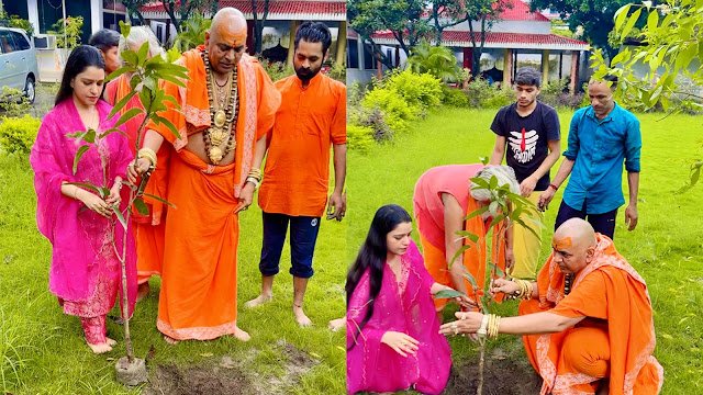 Actress Shanaya Sharma Plants Trees with ‘Environment Baba’ Avdhut Arun Giri